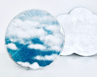 Blue Sky and Clouds Art, Cloudlover Gift, Baby Shower Gift, Gift for Travel Globetrotter, Gift for Host Housewarming, Gift for Retiree