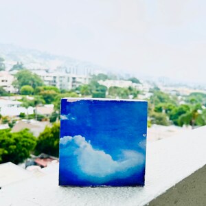 Small Cloud Art, Cloud in Blue Sky, Thank You Gift, Hostess, Teacher, Co-Worker, Housewarming, Kitchen, Appreciation, Grief/Loss Gift, Peace image 6