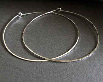 2 inch hoops thin lightweight delicate earrings handmade from sterling silver or 14k gold-filled