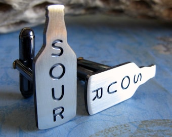 Craft Beer Sterling silver cuff links you choose engraving