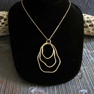 14k Gold filled freeform boho statement pendant necklace