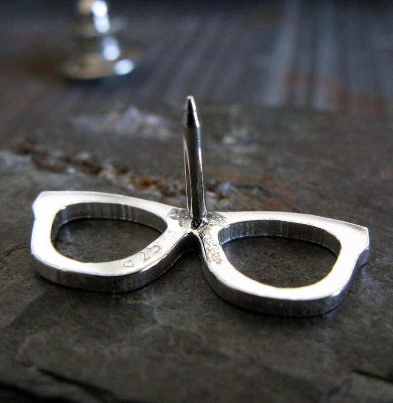 Nerd Glasses Eyeglasses Tie Tack Lapel Hat Pin Artisan Etsy