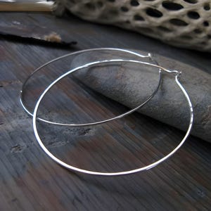 Big 16 gauge sterling silver hoop earrings 2 1/2&quot;