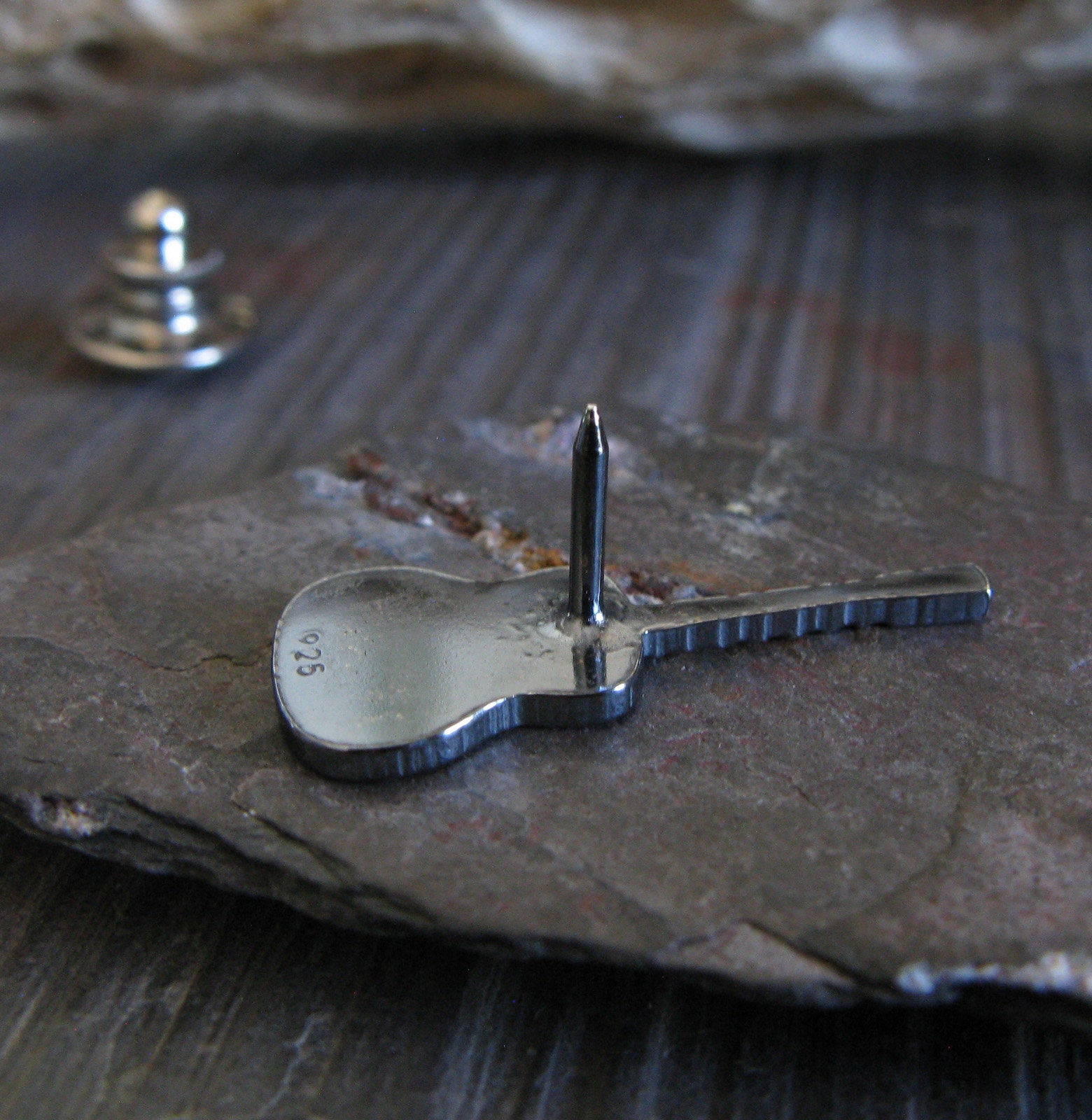 Guitar Tie Tack Lapel Hat Pin Artisan Handmade in Sterling Silver - Etsy