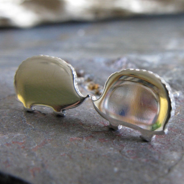 Hedgehog stud earrings handmade in sterling silver or 14k gold