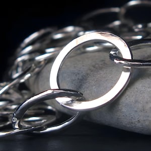 Chunky handmade sterling silver chain necklace with large links
