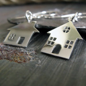 House Home Mismatched Dangle Earrings Handmade from Sterling Silver or 14k Gold Filled