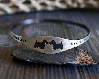 刻印入りスターリングシルバー犬用バングルブレスレット