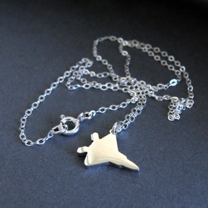 Tiny F22 Military Jet pendant necklace handmade from sterling silver or 14k gold filled