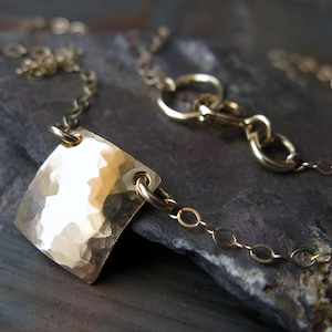 Gold filled oder 925er Silber quadratische filigrane Halskette