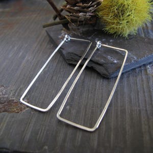 Sterling Silver or Gold Filled Rectangle Hoop Earrings: Artisan Wire Jewelry
