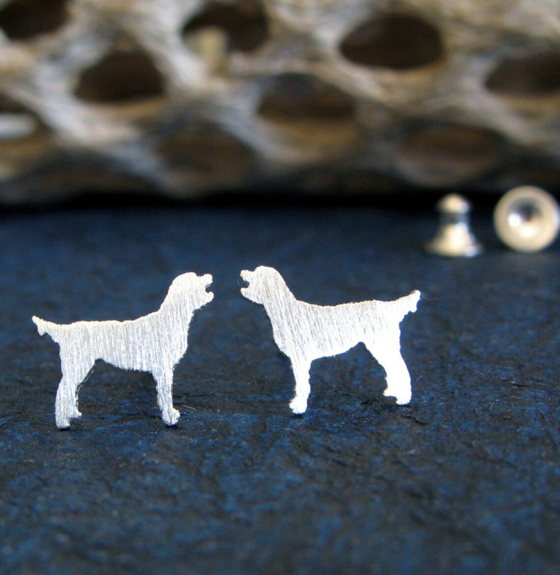 Labradoodle Dog Stud Earrings Handmade in Sterling Silver - Etsy