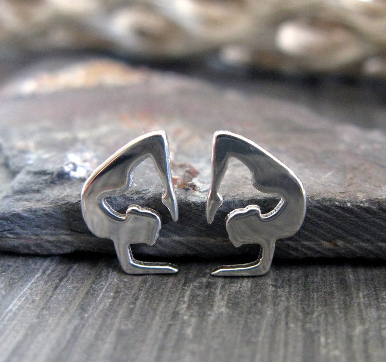 Yoga Scorpion Pose Stud Earrings Handmade in Sterling Silver Etsy