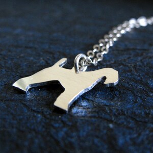 Tiny airedale terrier dog charm necklace handmade from sterling silver or 14k gold filled