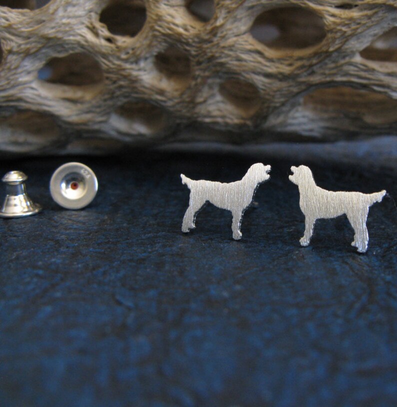 Labradoodle Dog Stud Earrings Handmade in Sterling Silver - Etsy