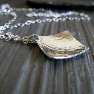 Minimalist gold filled or sterling silver cupped diamond dainty pendant necklace