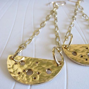 14k Gold-filled half circle moon dangling earrings