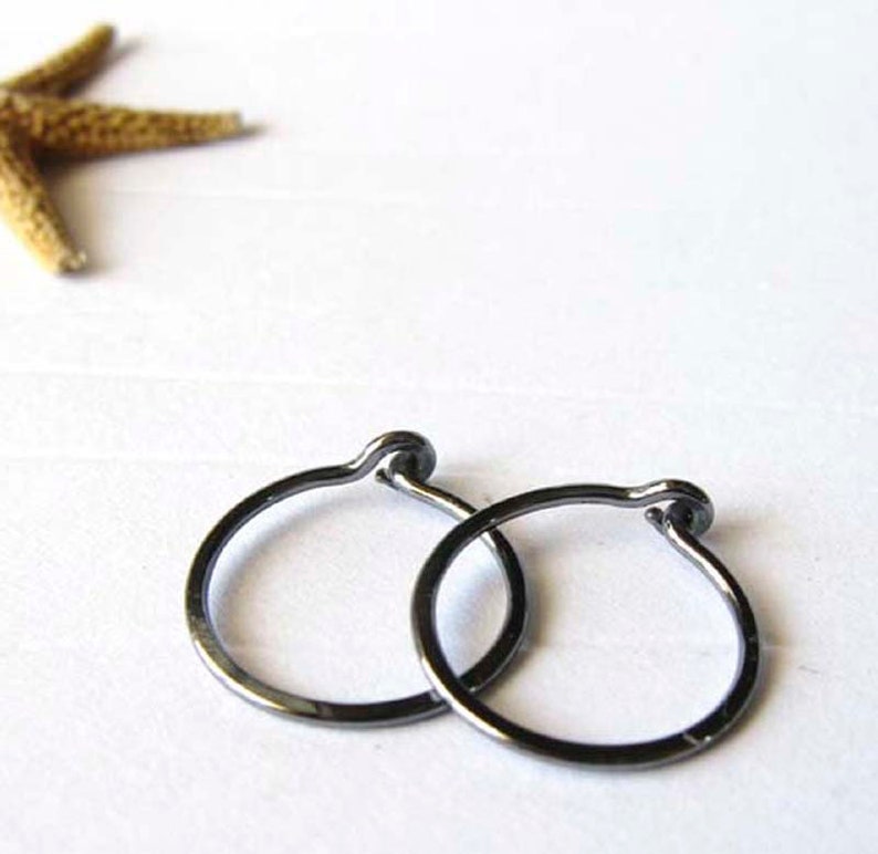 Minimalst tiny 1/2 hoop sleeper earrings artisan handmade in sterling silver, gold-filled, 14k gold, 18k gold, white gold, rose gold image 8