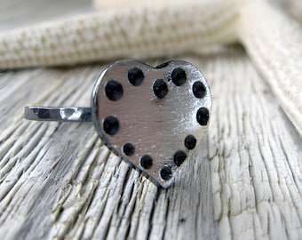 Dainty heart ring handcrafted from sterling silver