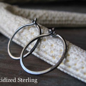 Minimalst tiny 1/2 hoop sleeper earrings artisan handmade in sterling silver, gold-filled, 14k gold, 18k gold, white gold, rose gold image 6