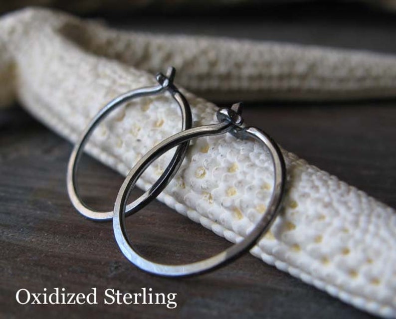 Minimalst tiny 1/2 hoop sleeper earrings artisan handmade in sterling silver, gold-filled, 14k gold, 18k gold, white gold, rose gold image 6