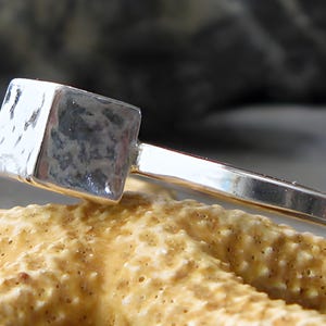 Cube ring artisan handmade from sterling silver
