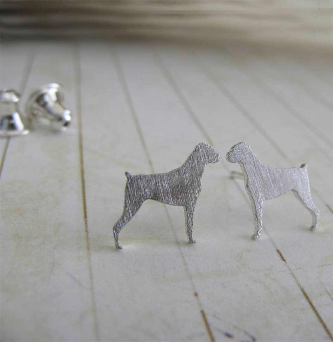 Boxer Dog Stud Earrings Handmade in Sterling Silver or 14k Etsy