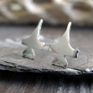 Super Hornet F/A 18 Military Jet fighter stud earrings handmade in sterling silver or 14k gold