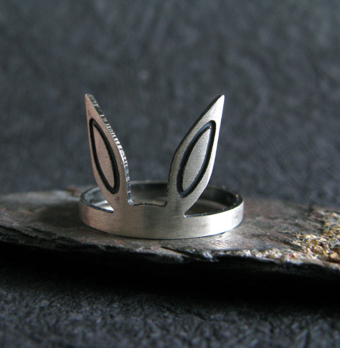 Ear Rabbit Ring Rabbit Bunny Ears Sterling Silver Ring - Etsy