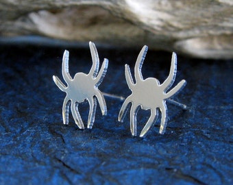 Spinnen Ohrstecker handgemacht aus Sterling Silber oder 585er Gelbgold