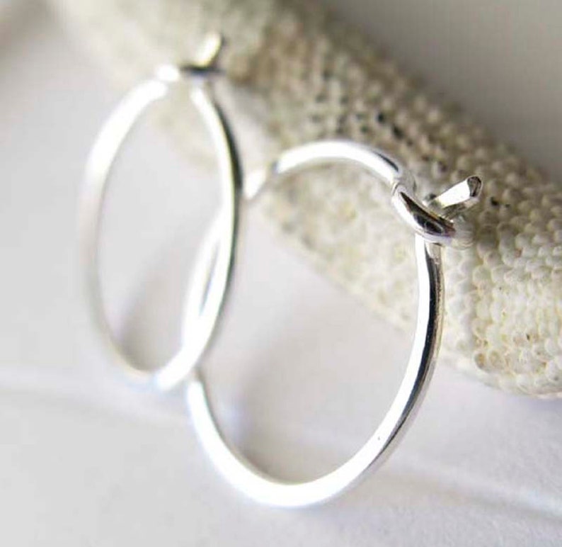 Minimalst tiny 1/2 hoop sleeper earrings artisan handmade in sterling silver, gold-filled, 14k gold, 18k gold, white gold, rose gold image 10