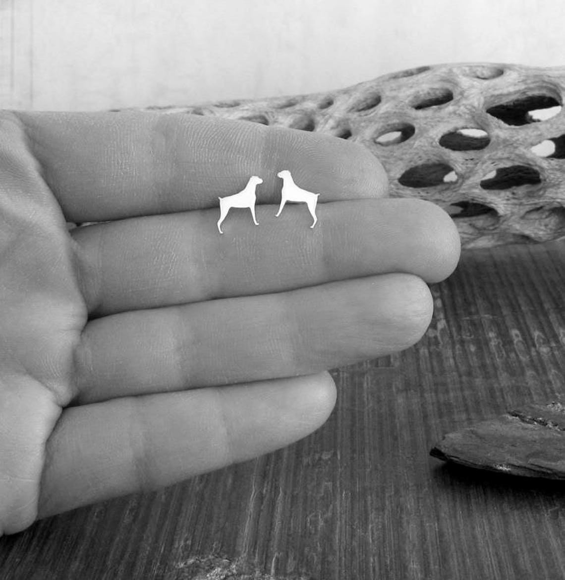 Boxer Dog Stud Earrings Handmade in Sterling Silver or 14k Etsy