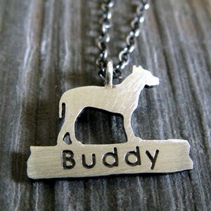 Pitbull personalized name sterling silver pendant neckace. American Staffordshire Terrier dog jewelry.