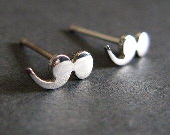 Semi colon puncuation symbol stud earrings handmade in sterling silver or 14k gold 3 sizes available