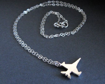 Sterlingzilveren of gouden F16 Viper Jet-ketting: handgemaakte militaire hanger