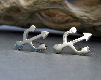 Computer Techie USB Symbol Ohrstecker handgemacht in Sterling Silber