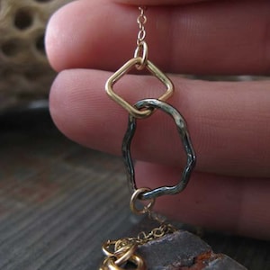 Minimalist Mixed Metal Necklace: Sterling Silver & 14k Gold-Filled image 5