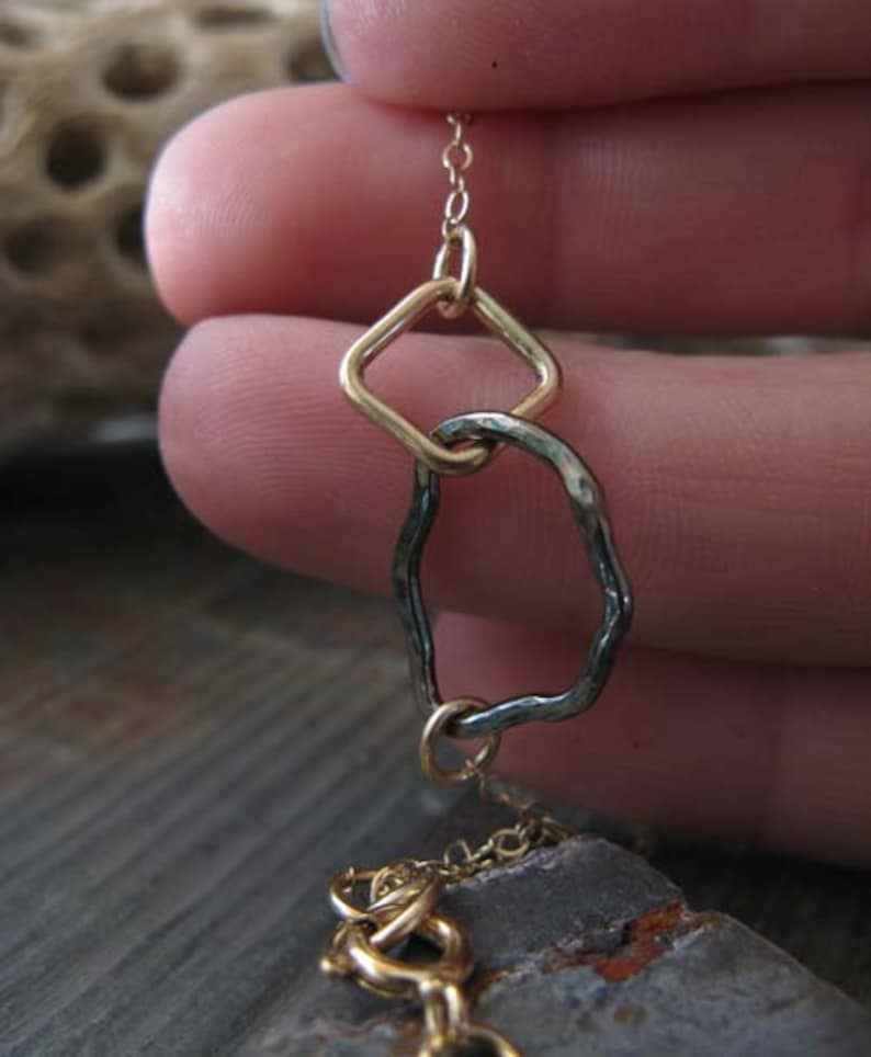 Minimalist Mixed Metal Necklace: Sterling Silver & 14k Gold-Filled image 5