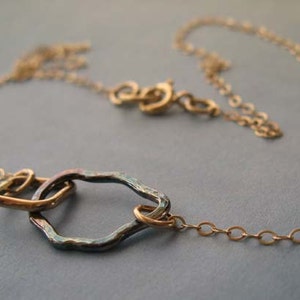 Minimalist Mixed Metal Necklace: Sterling Silver & 14k Gold-Filled image 2