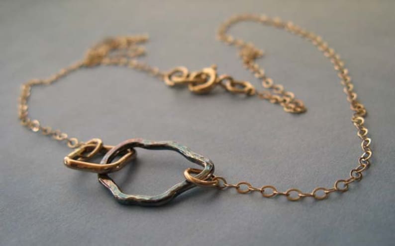 Minimalist Mixed Metal Necklace: Sterling Silver & 14k Gold-Filled image 2