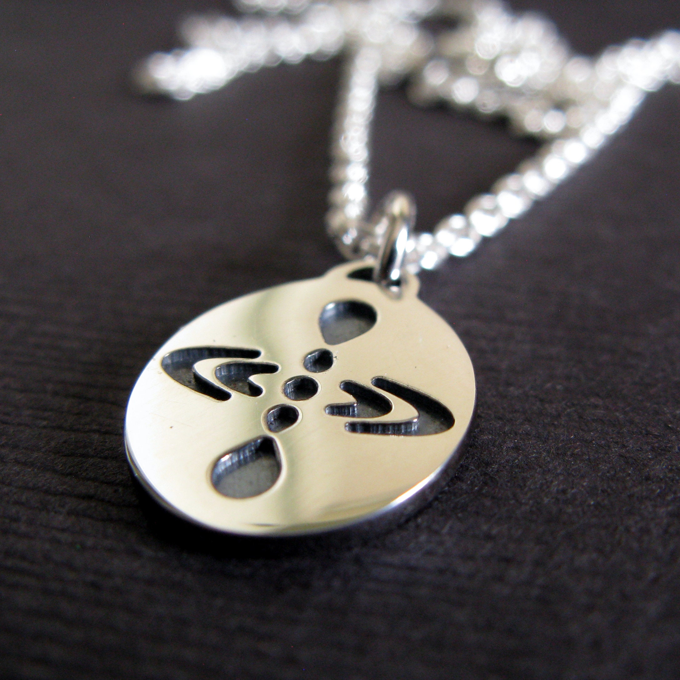 Dainty Mindfulness Yoga Meditation Minimalist Pendant Necklace Handmade From Sterling Silver