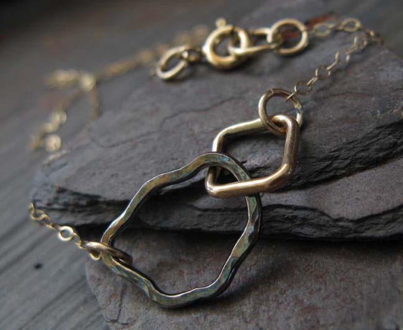 Minimalist Mixed Metal Necklace: Sterling Silver & 14k Gold-Filled image 6