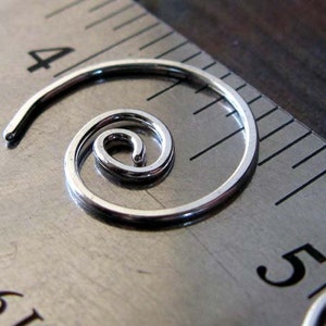 Dainty little spiral earrings minimalist jewelry handmade in sterling silver or 14k gold filled image 3