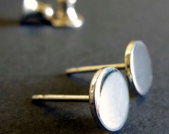 Small 6mm smooth disc stud earrings handmade in sterling silver or 14k gold filled