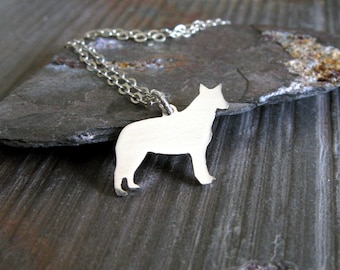 Tiny australian cattle dog charm necklace handmade from sterling silver or 14k gold filled