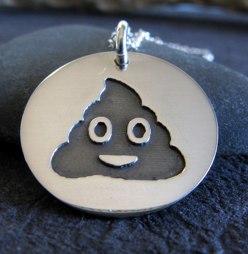 Poop Emoji Sterling Silver Pendant Necklace Etsy