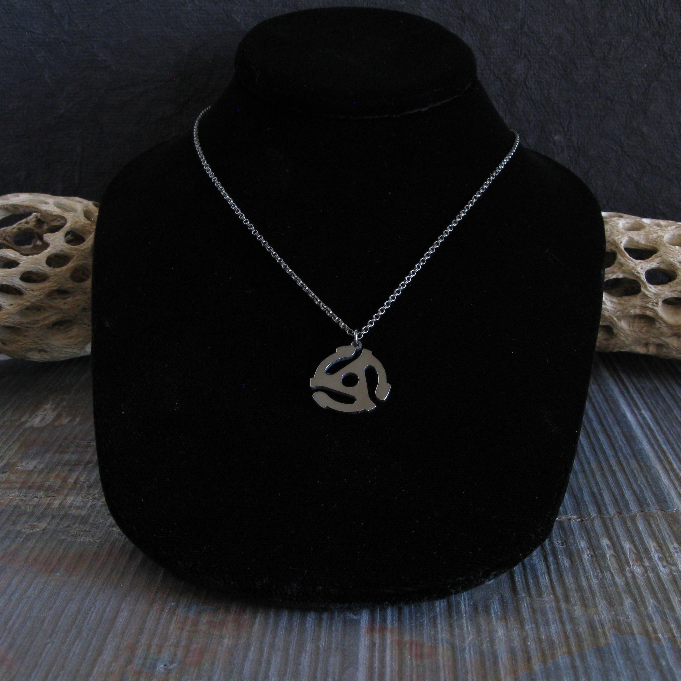 45 RPM Record Spider Adapter Pendant Necklace | 5 Sizes | Sterling