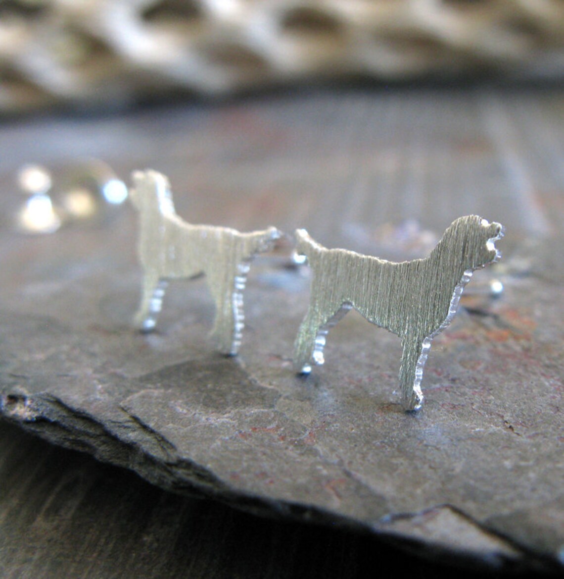 Labradoodle Dog Stud Earrings Handmade in Sterling Silver - Etsy