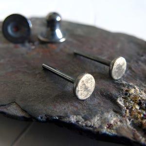 Minimalist rustic 3mm tiny dot sterling silver stud earrings