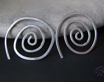 Kleine Spiral-Creolen aus 18 Gauge Sterling Silber oder 14 Karat Gold